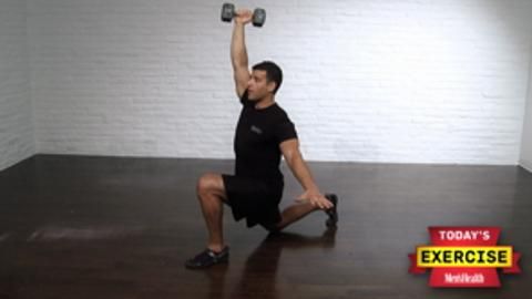 preview for Dumbbell Lunge with Single-Arm Overhead Press