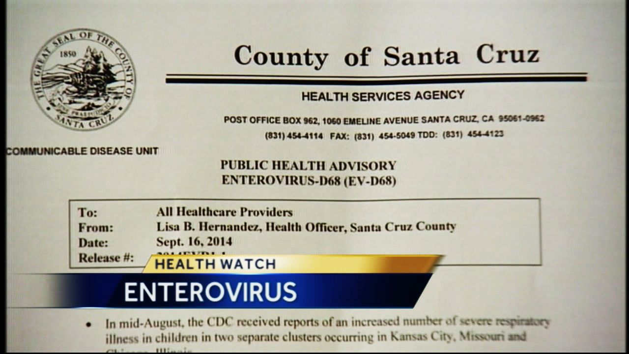 Santa Cruz enterovirus case was not serious health officials say