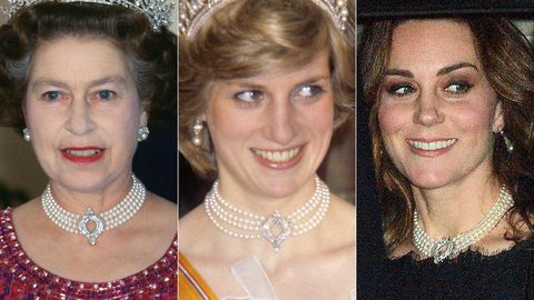 preview for Pregnant Kate Middleton Borrows the Queen’s Pearl Choker Once Also Worn by Princess Diana