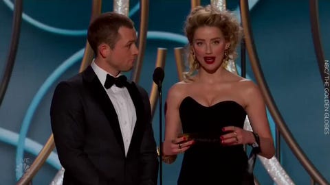 Golden Globes 2019 Amber Heard S Awkward Moment You May Have Missed From The Golden Globes