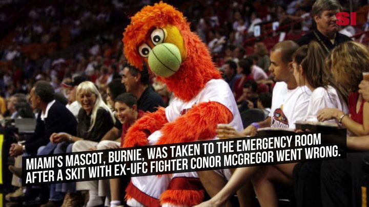 Conor McGregor knocks out Heat mascot during NBA Finals