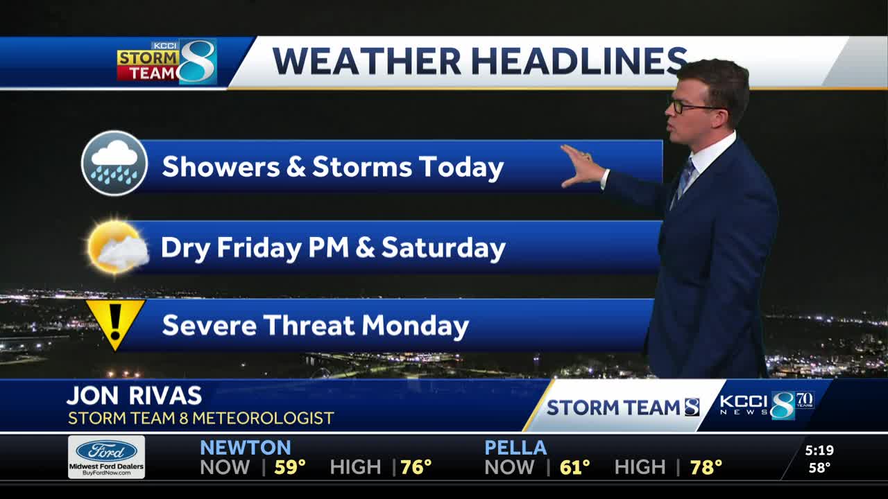 Iowa weather: Rain chances continue today