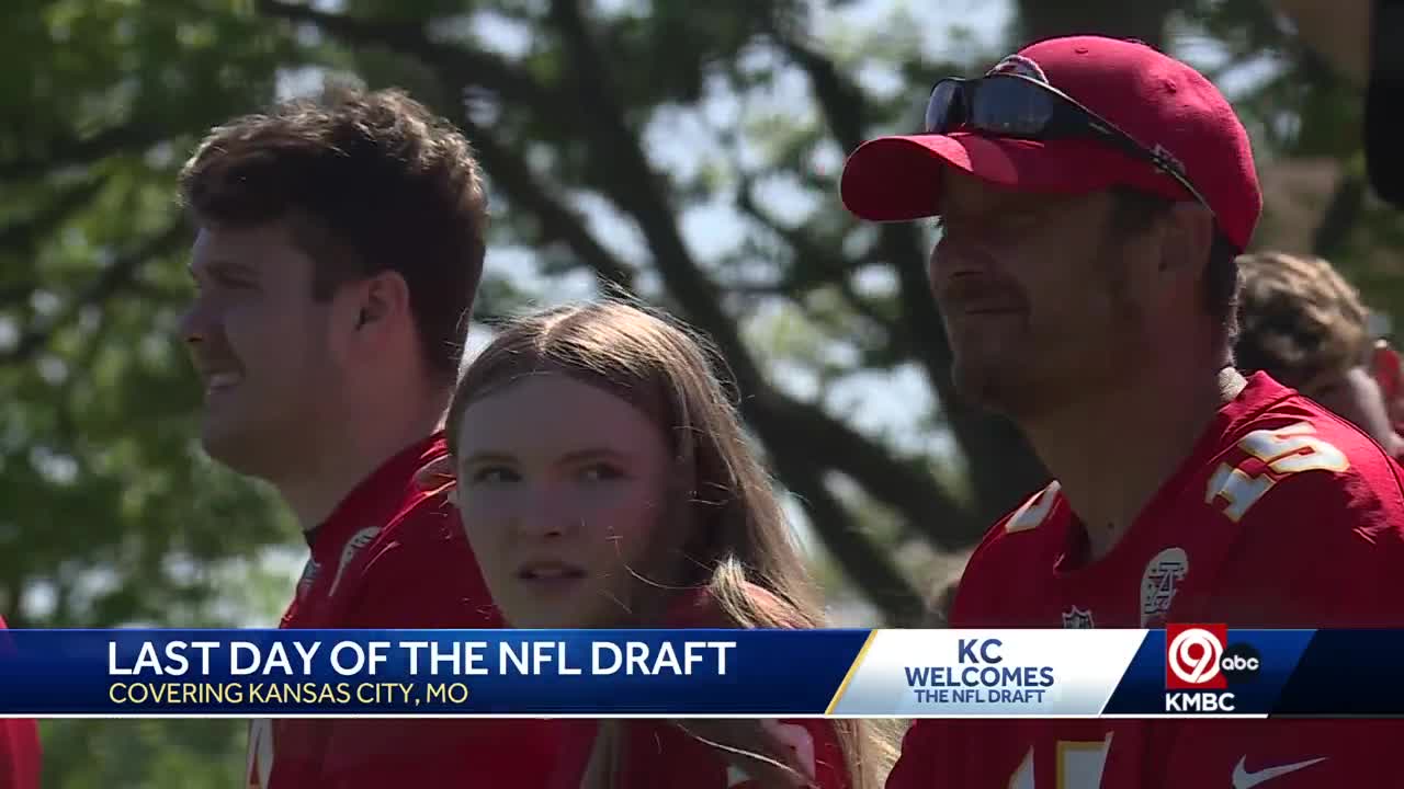 NFL Network crew members dismantle the NFL draft stage in the