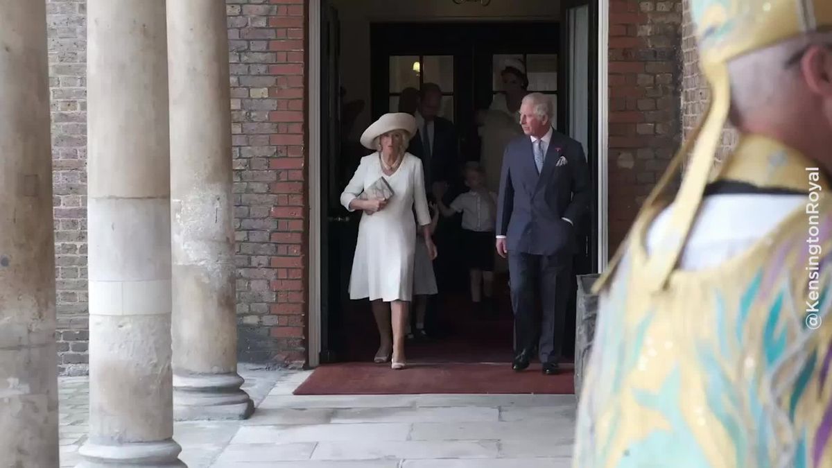 preview for The royal family arrive for Prince Louis's christening