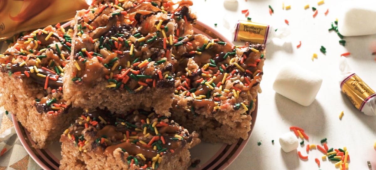 Video player poster image preview for You'll Want to Make These Caramel Pumpkin Spice Cereal Treats All Fall