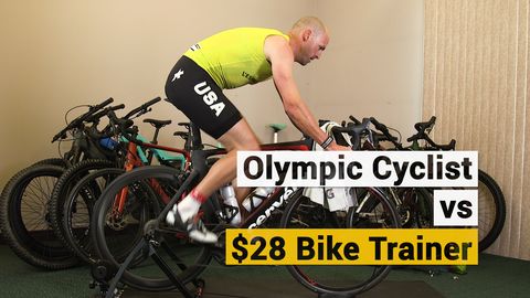 preview for Olympic Cyclist vs $28 Aldi Bike Trainer