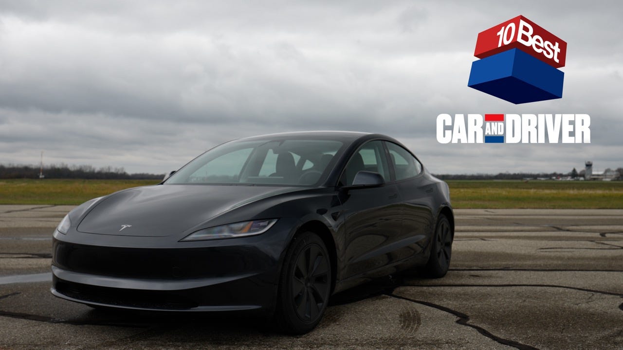 Tesla Model 3 Long Range Car and Driver 2025 10Best Cars