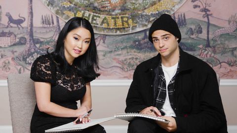 preview for Noah Centineo and Lana Condor Draw Each Other's Portraits