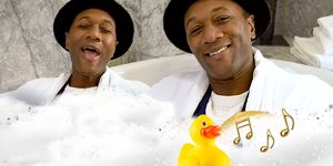 aloe blacc sits in the bathtub fully clothed