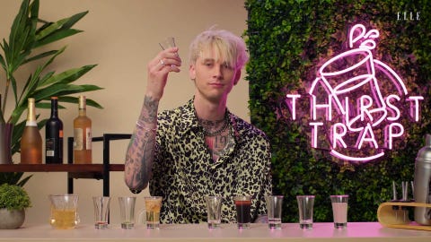 Video player poster image preview for Machine Gun Kelly Shares His Biggest Weakness & Reveals His “Mystery Woman" on Thirst Trap | ELLE