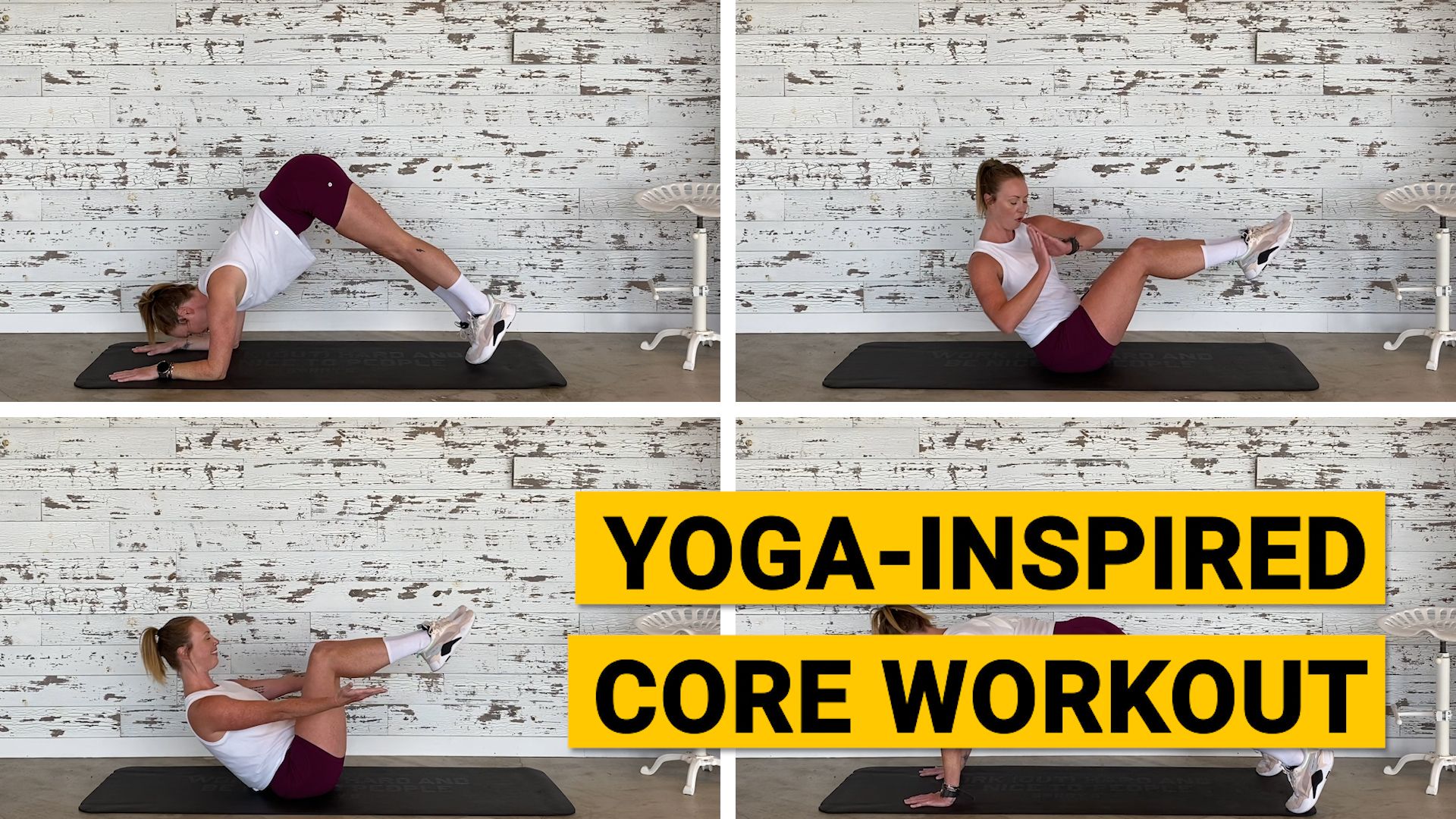 9 yoga poses for workout in core and strength Vector Image