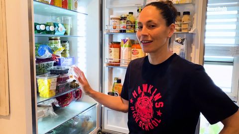 preview for Watch WNBA Player Sue Bird Give A Tour Of Her Fridge