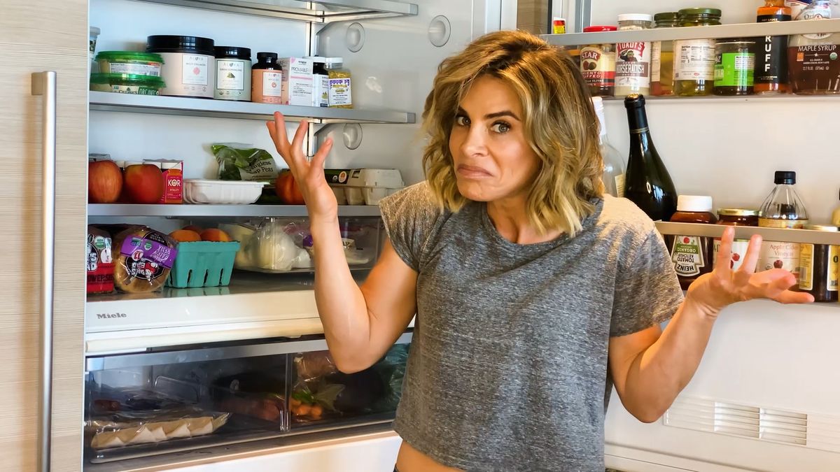 preview for Jillian Michaels' Fridge Is Filled With Cheese And Supplements | Fridge Tours