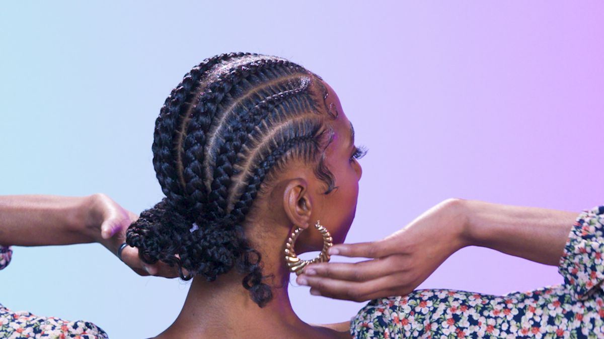 preview for 6 Stitch Braids with Curly Buns | Cosmo's The Braid Up