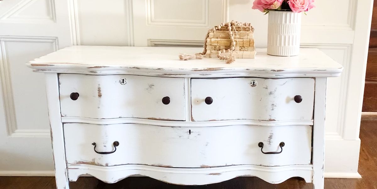 How To Distress Painted Furniture For, How To Paint A Dresser White Distressed Look