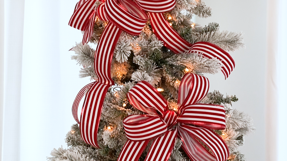 how to make christmas tree bows out of ribbon