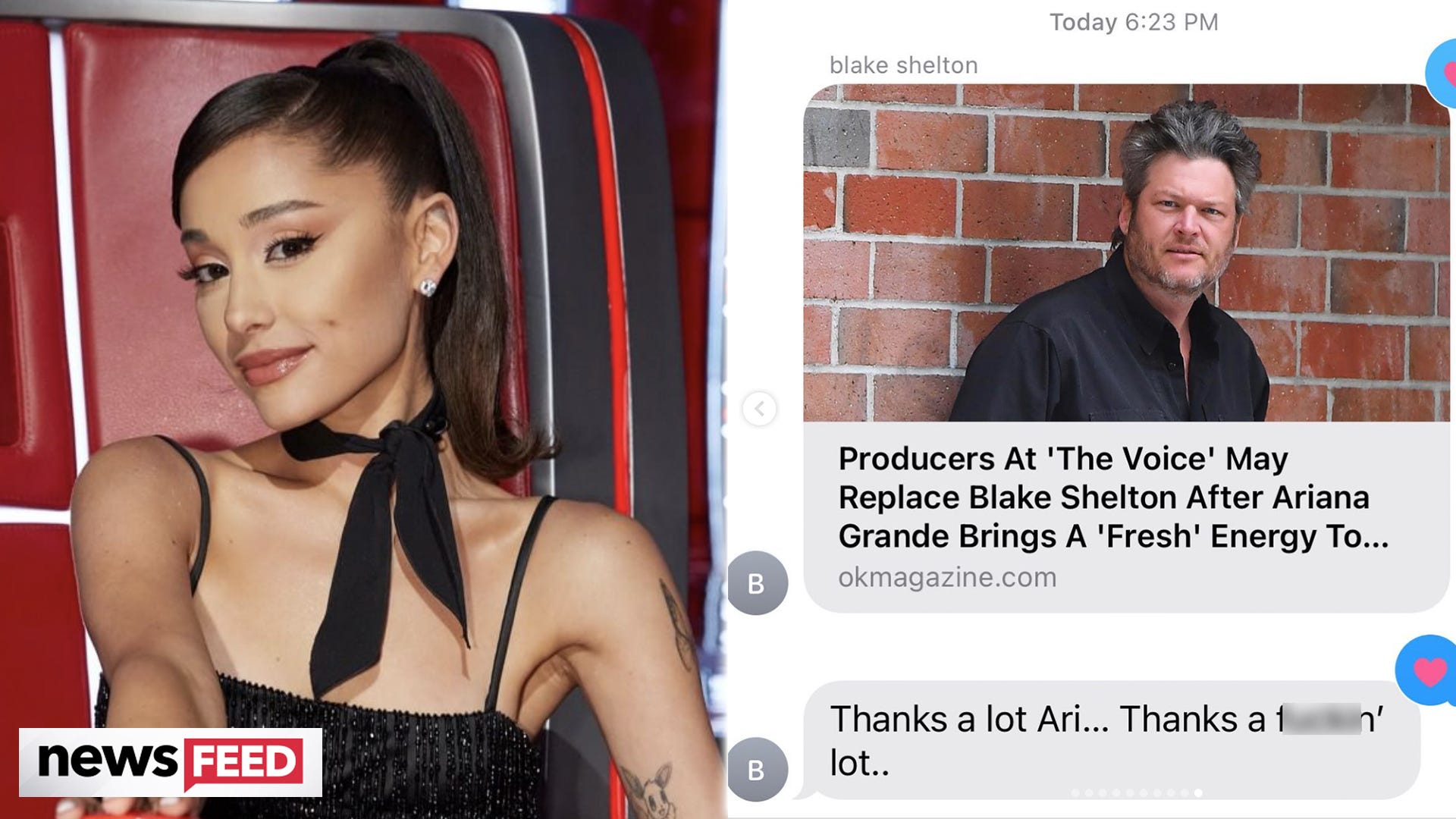 Blake Shelton Accuses Ariana Grande of 