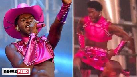 preview for Lil Nas X FALLS On Stage During Wardrobe MALFUNCTION!