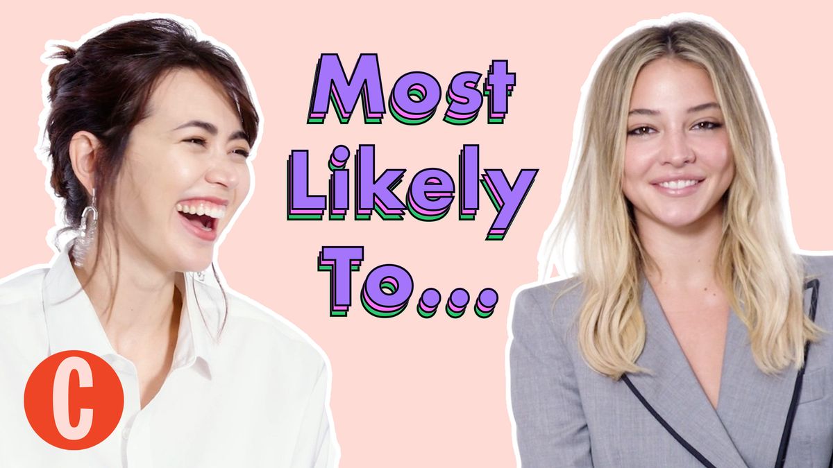 preview for Madelyn Cline and Jessica Henwick play a chaotic Most Likely To with Knives Out 2 cast