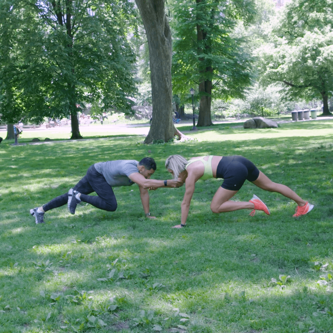 The Partner Mountain Climber Challenge Workout Trains Your Core