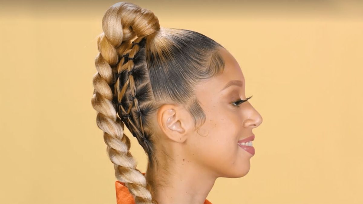 preview for Create A Super Sleek Freestyle High Pony With Rubber Band Braids | The Braid Up