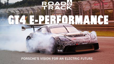 preview for The GT4 E-Performance Is Porsche's Vision for an Electric Racing Future