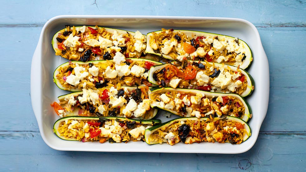 orzo stuffed courgettes