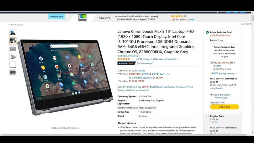 Amazon Prime Day 21 Offers Great Deals On Laptops