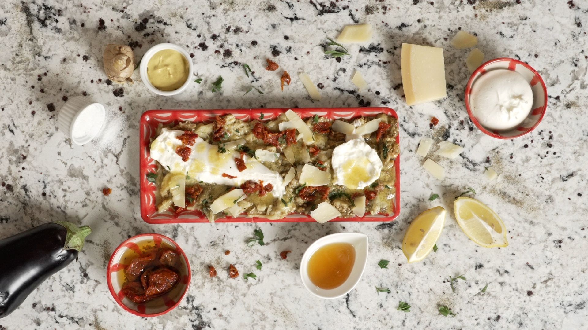 Receta de berenjena escalibada con burrata, por Laura Ponts