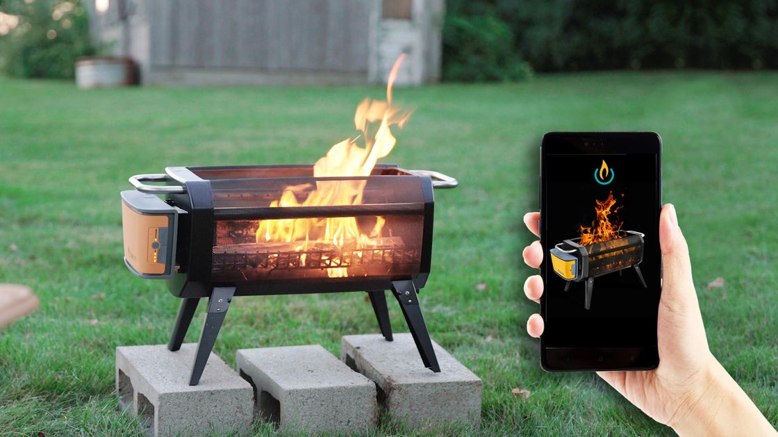 preview for Connect your phone to control the fire's temperature with this portable fire pit