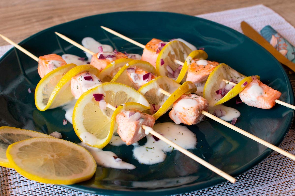 preview for Aperitivos: Brochetas de salmón y limón