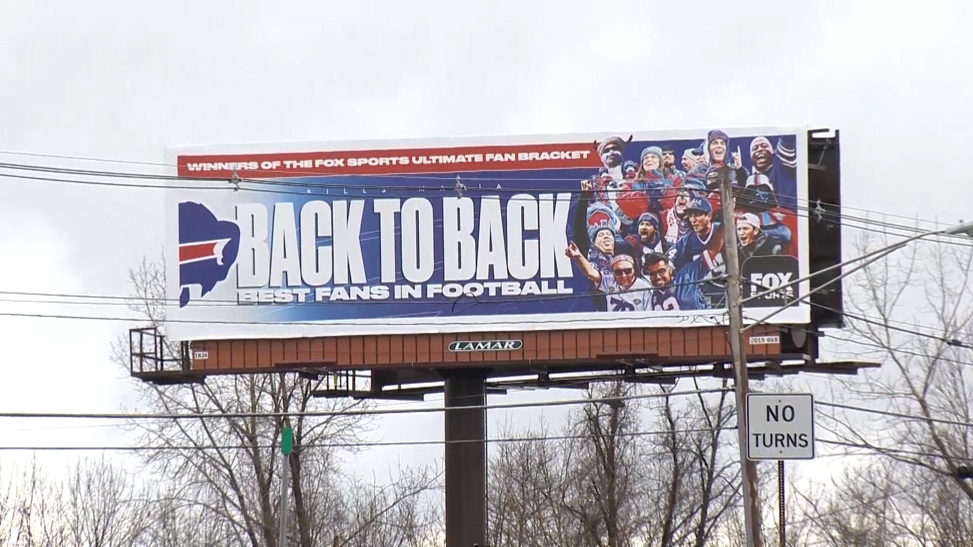 Buffalo 'best fans' billboard put up near Gillette ahead of