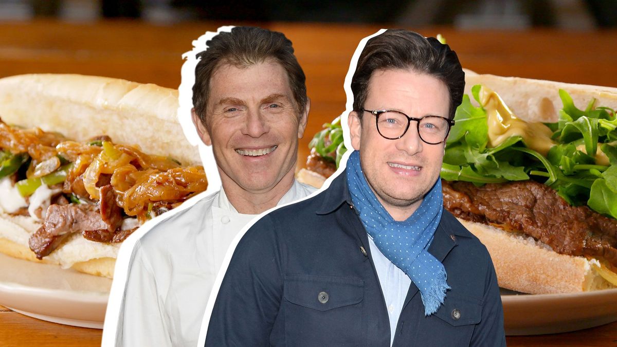 preview for Bobby Flay Vs. Jamie Oliver: Whose Philly Cheesesteak Is Better?
