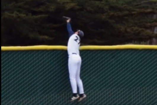 Cal State Monterey Bay outfielder scales wall to rob home run