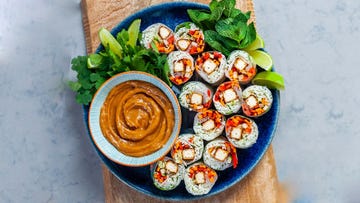 crispy satay tofu summer rolls