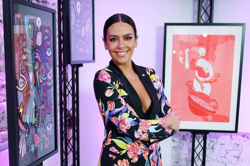 a woman in a dress