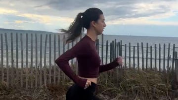 dana running along the coast