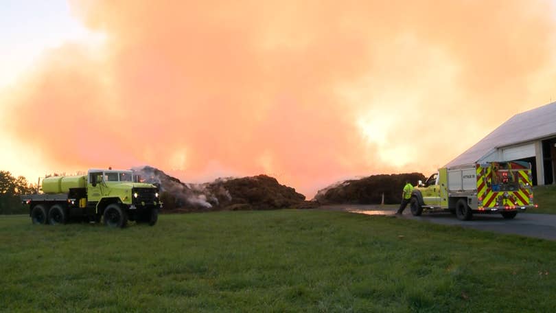 Huge East Hanover Twp. hay bale fire could burn for a week