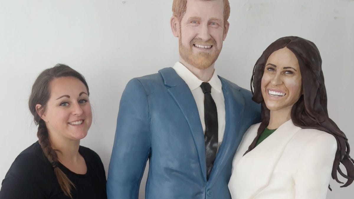 preview for This Life-Sized Prince Harry And Meghan Markle Cake Is Incredible