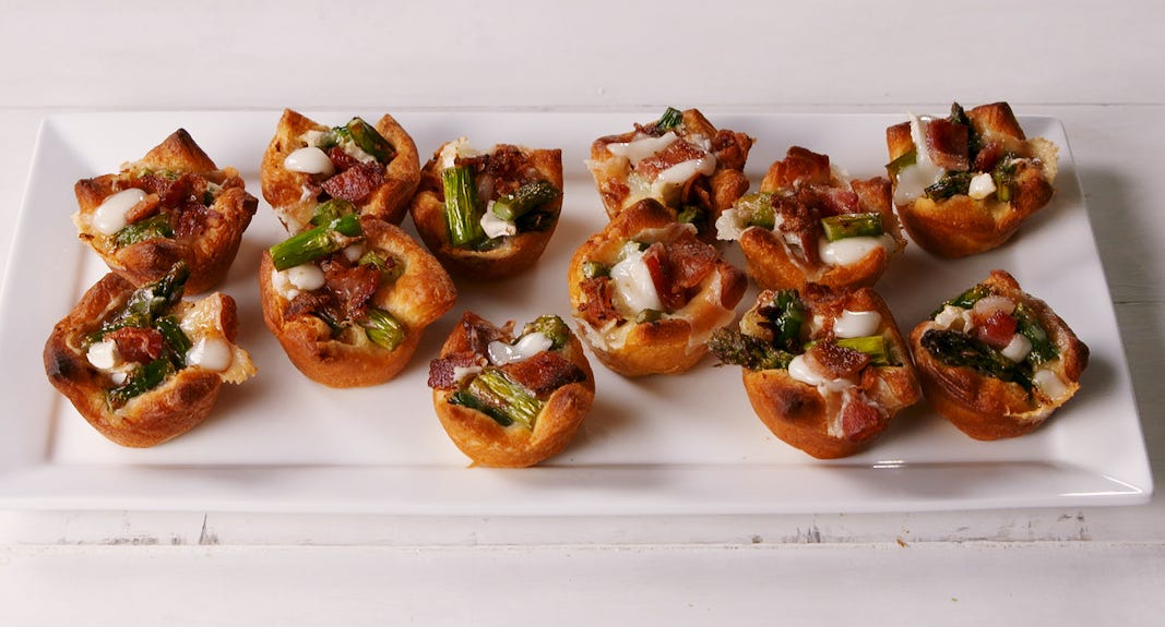 Video player poster image preview for Bacon Asparagus Brie Bites Are The Perfect Spring App