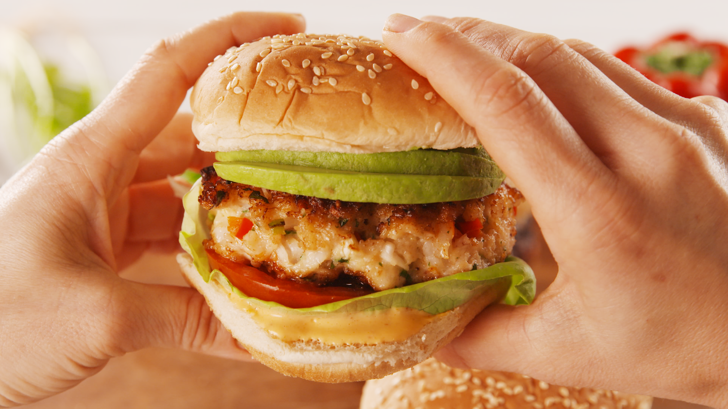 Cajun Shrimp Burgers With Avocado Crema