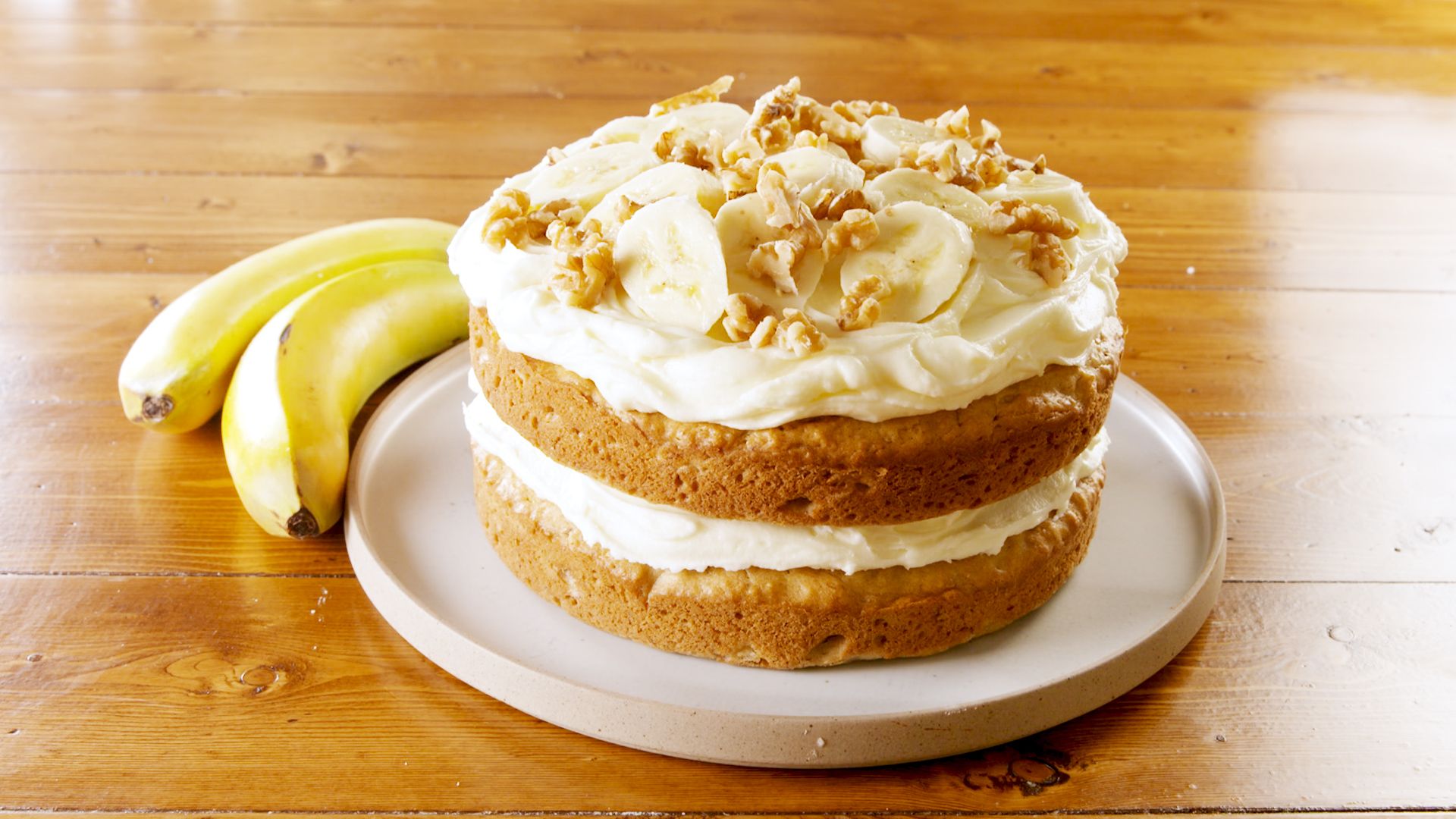 Vegan Bananas Foster Cake Recipe with Caramel Frosting