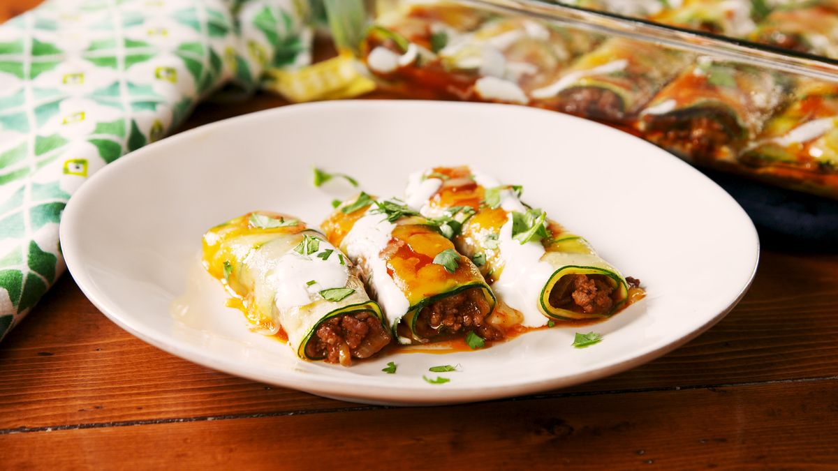 preview for The Most Amazing Low-Carb Beef Zucchini Enchiladas