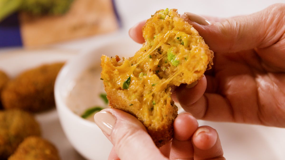 preview for Broccoli and Cheddar Croquettes | Delish + Birds Eye