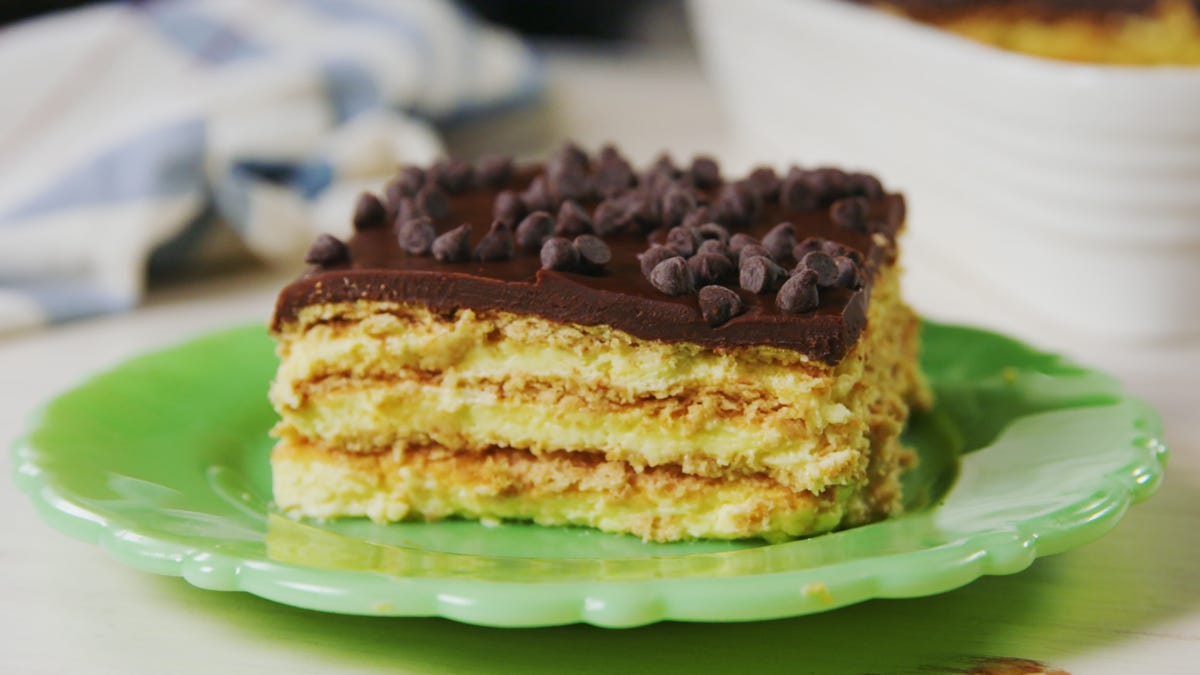 Video player poster image preview for Boston Cream Pie Lasagna Is The Easiest Dessert Ever