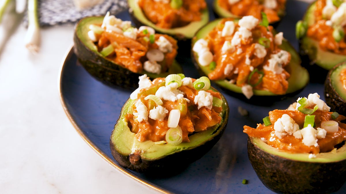 preview for Avocados Get Stuffed With A Saucy Buffalo Chicken