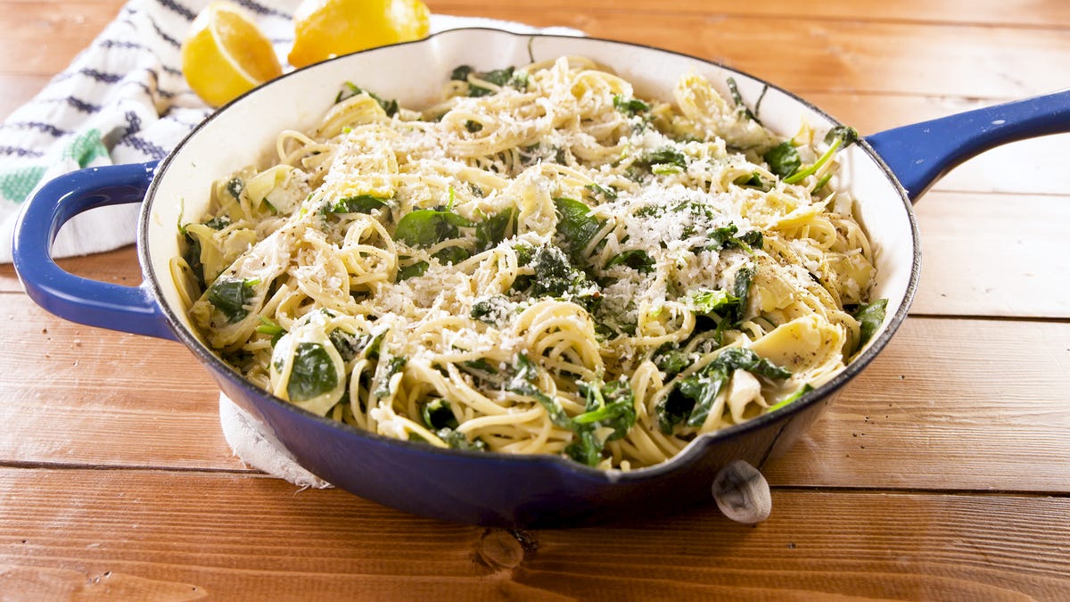 Best Spinach-Artichoke Pasta Recipe - How To Make Spinach-Artichoke Pasta