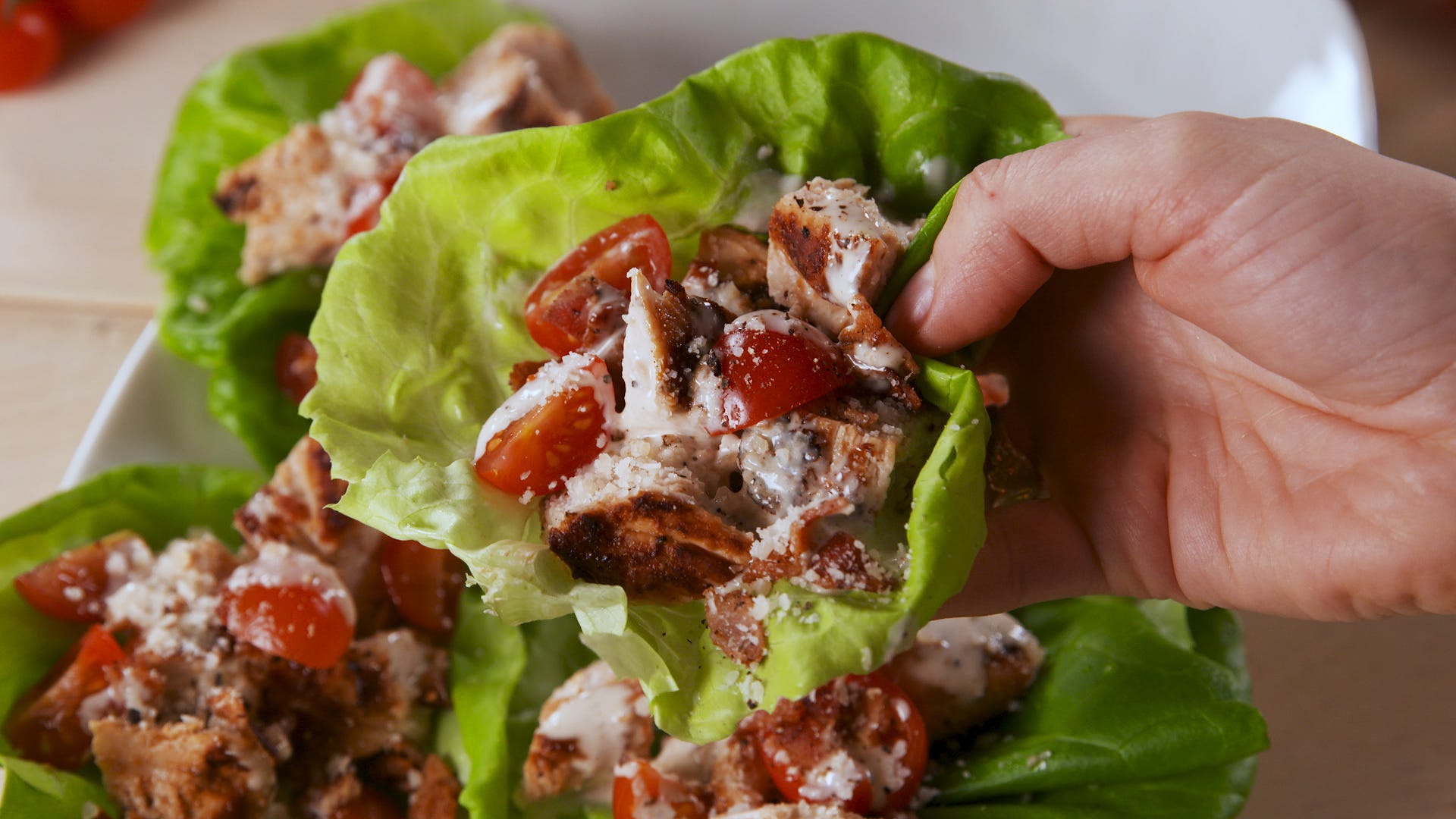 Caesar lettuce cups