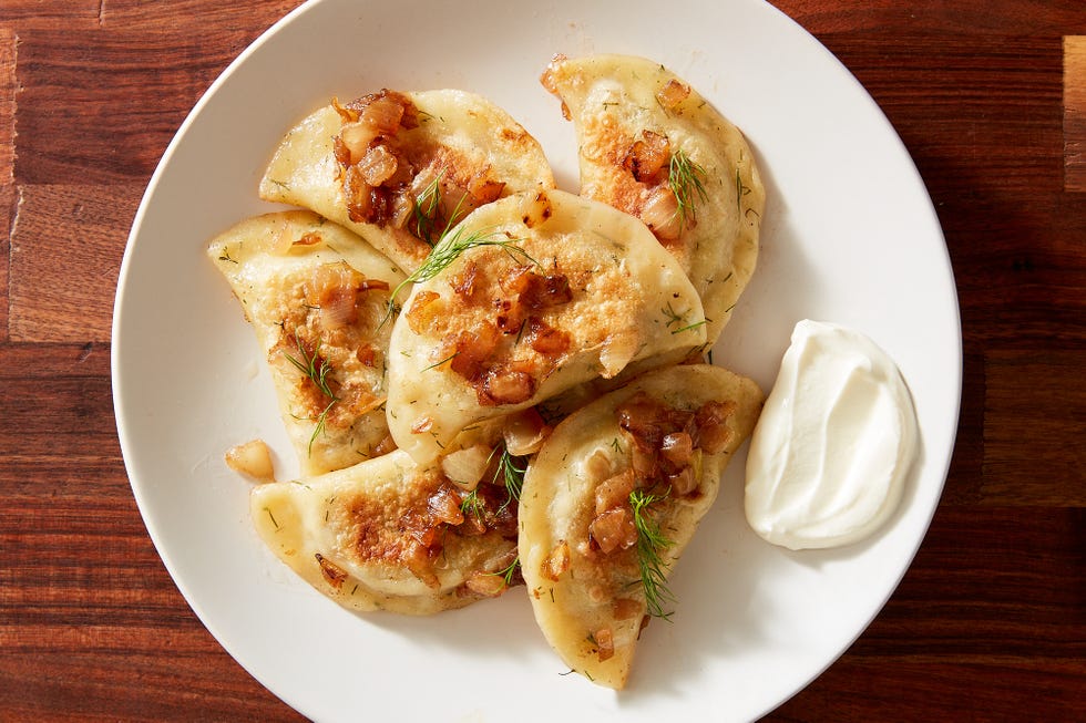 dill and cheddar pierogis