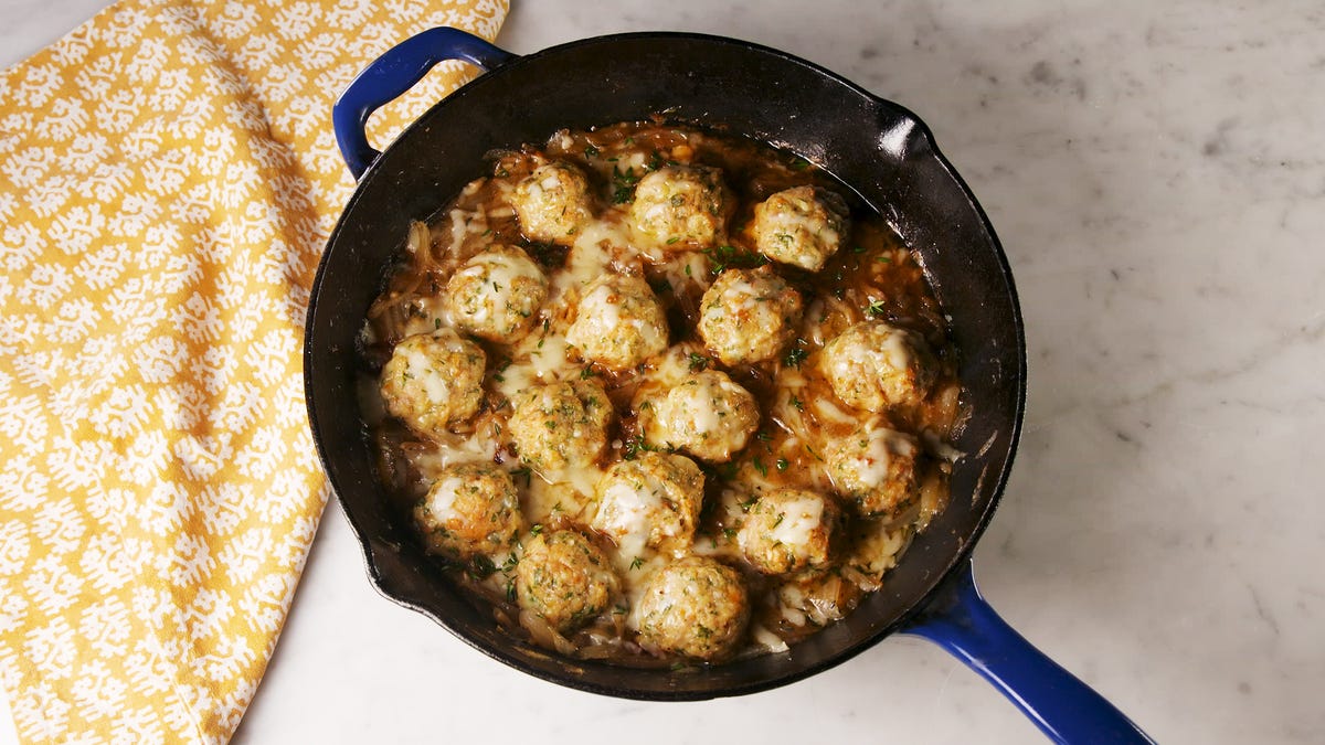 Best French Onion Chicken Meatballs Recipe - How To Make French Onion